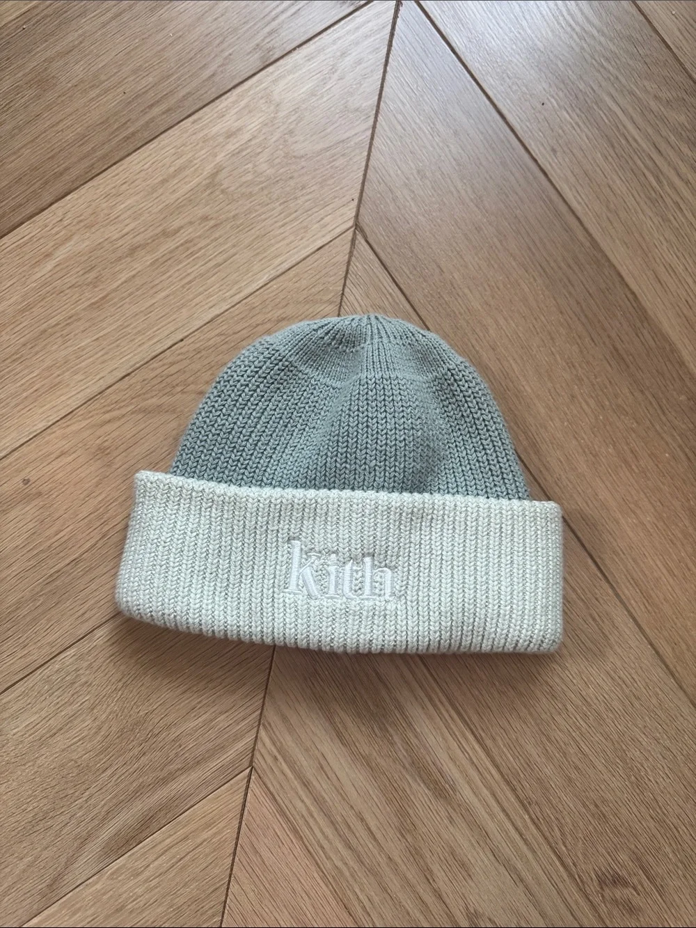 Kith Kids Two-Tone Beanie - Sage & Cream